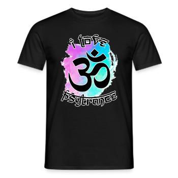 Ich liebe Psytrance Om Symbol Rave Goa Festival - Männer T-Shirt - Schwarz - Vorne - AI Model Male 178 light (178cm)