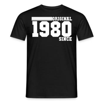 1980 - Männer T-Shirt - Schwarz - Vorne - AI Model Male 178 light (178cm)