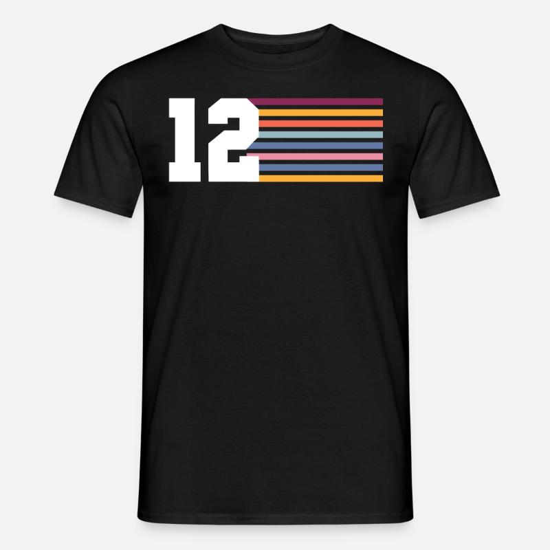 12 - Männer T-Shirt - Schwarz
