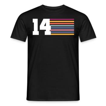 14 - Men's T-Shirt - black - Front - AI Model Male 178 light (178cm)
