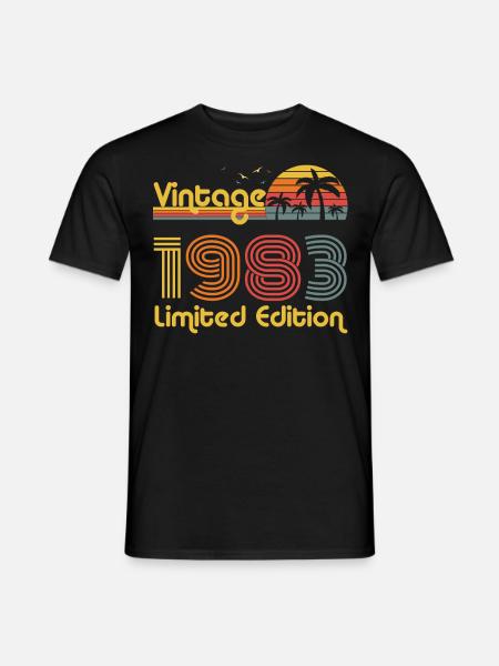 Vintage Cool 1983 retro - Männer T-Shirt - Schwarz