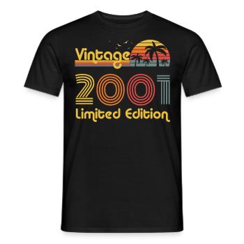 2001 Limited Edition Cool Gift Idea - Men's T-Shirt - black - Front - AI Model Male 178 light (178cm)