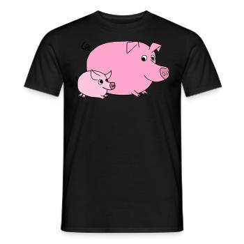 pig - Men's T-Shirt - black - Front - AI Model Male 178 light (178cm)