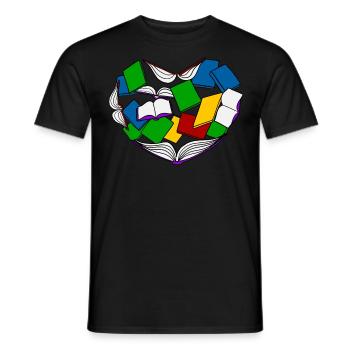 Lesen - Buch - Bücher - Männer T-Shirt - Schwarz - Vorne - AI Model Male 178 light (178cm)