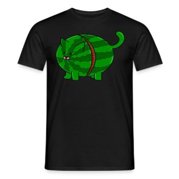 Pastèque Kater - Chat Melon - Fruits - T-shirt homme - noir - Devant - AI Model Male 178 light (178cm)