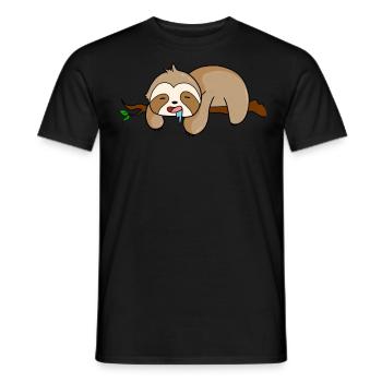 Faultier - Männer T-Shirt - Schwarz - Vorne - AI Model Male 178 light (178cm)