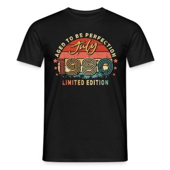 Legendary since July 1980 Vintage - Men's T-Shirt - black - Front - AI Model Male 178 light (178cm)
