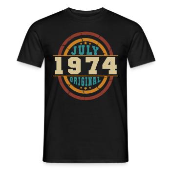Juli 1974 Vintage - Männer T-Shirt - Schwarz - Vorne - AI Model Male 178 light (178cm)