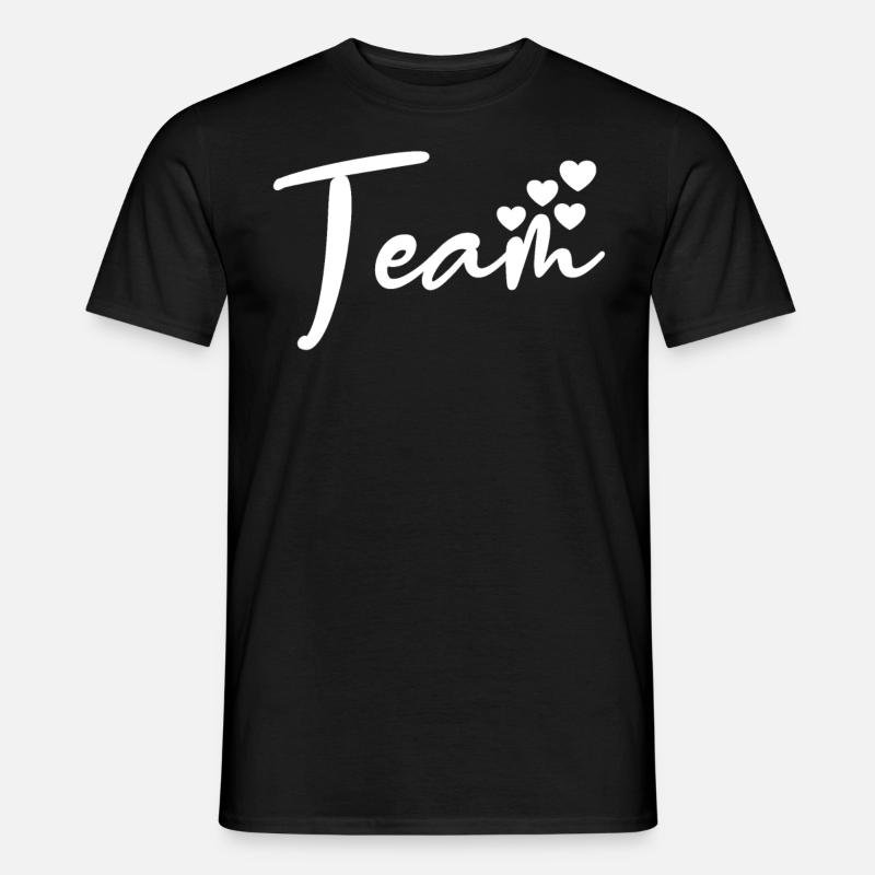 Liebe Team Herz - Männer T-Shirt - Schwarz