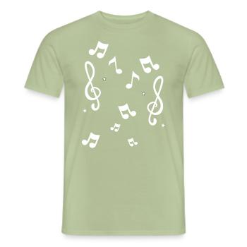Musik Musical noter - Mænd T-shirt - salviegrøn - Foran - AI Model Male 178 light (178cm)