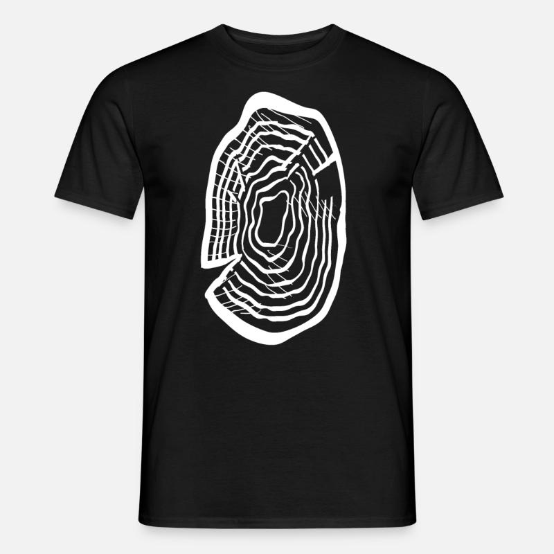 Holzscheibe - Männer T-Shirt - Schwarz