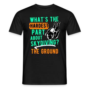 La partie la plus difficile à faire pour le parachutisme - T-shirt homme - noir - Devant - AI Model Male 178 light (178cm)