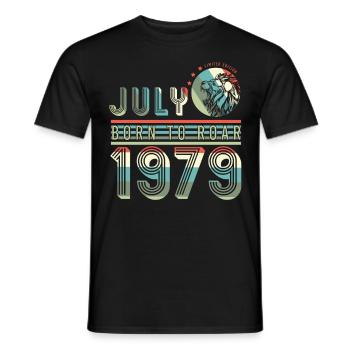 July 1979 Vintage Lion Gift - Men's T-Shirt - black - Front - AI Model Male 178 light (178cm)