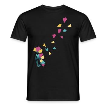 flowers - Men's T-Shirt - black - Front - AI Model Male 178 light (178cm)