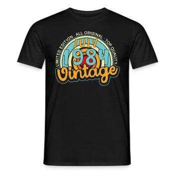 July 1984 Vintage Gift - Men's T-Shirt - black - Front - AI Model Male 178 light (178cm)