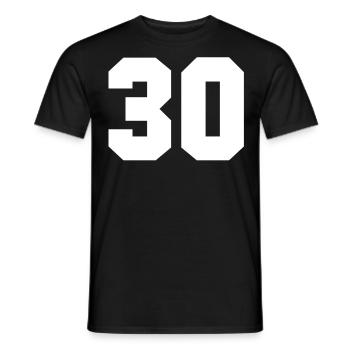 30 - Nombre 30 - T-shirt homme - noir - Devant - AI Model Male 178 light (178cm)