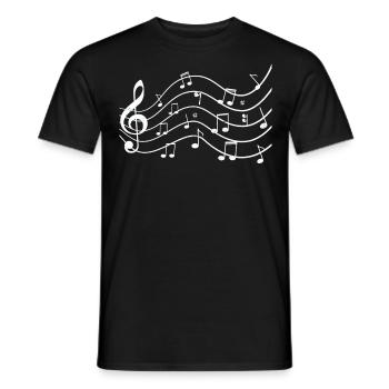 Clé de bas de la note - T-shirt homme - noir - Devant - AI Model Male 178 light (178cm)