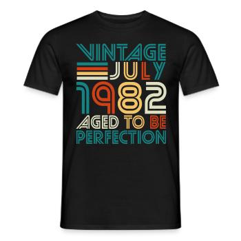Vintage Perfektion im Juli 1982 - Männer T-Shirt - Schwarz - Vorne - AI Model Male 178 light (178cm)