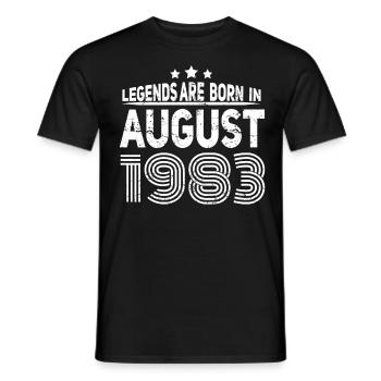 geboren im August 1983 Geschenkidee - Männer T-Shirt - Schwarz - Vorne - AI Model Male 178 light (178cm)