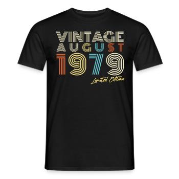 Vintage August 1979 Geschenkidee - Männer T-Shirt - Schwarz - Vorne - AI Model Male 178 light (178cm)