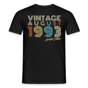 Vintage August 1993 Geschenkidee - Männer T-Shirt - Schwarz - Vorne - AI Model Male 178 light (178cm)