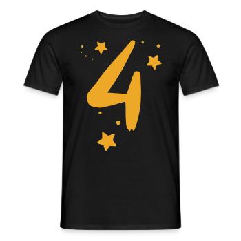 4 birthday 4 years - Men's T-Shirt - black - Front - AI Model Male 178 light (178cm)