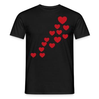 Coeurs rouges - T-shirt homme - noir - Devant - AI Model Male 178 light (178cm)