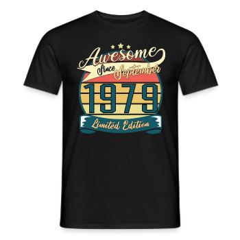 September 1979 Vintage Geschenkidee - Männer T-Shirt - Schwarz - Vorne - AI Model Male 178 light (178cm)