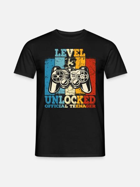 Geburtstag 13 Offizielle Teenager Junge Level 13 - Männer T-Shirt - Schwarz