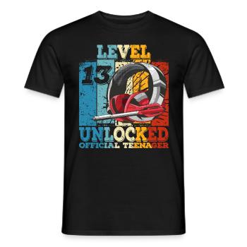Geburtstag 13 Offizielle Teenager Junge Level 13 - Männer T-Shirt - Schwarz - Vorne - AI Model Male 178 light (178cm)
