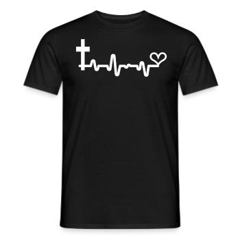 Heart Cross - Men's T-Shirt - black - Front - AI Model Male 178 light (178cm)