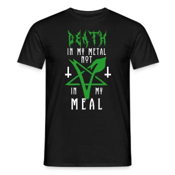 La mort dans mon | Metal Végétalien - Végétariens - T-shirt homme - noir - Devant - AI Model Male 178 light (178cm)