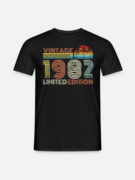 Oktober 1982 Jahrgang Geschenk - Männer T-Shirt - Schwarz