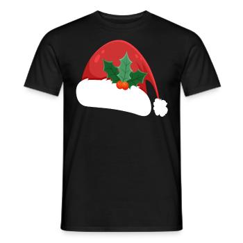 Bonnet de Noël - T-shirt homme - noir - Devant - AI Model Male 178 light (178cm)