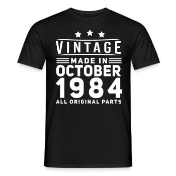 Born in 1984 in October Gift - Men's T-Shirt - black - Front - AI Model Male 178 light (178cm)