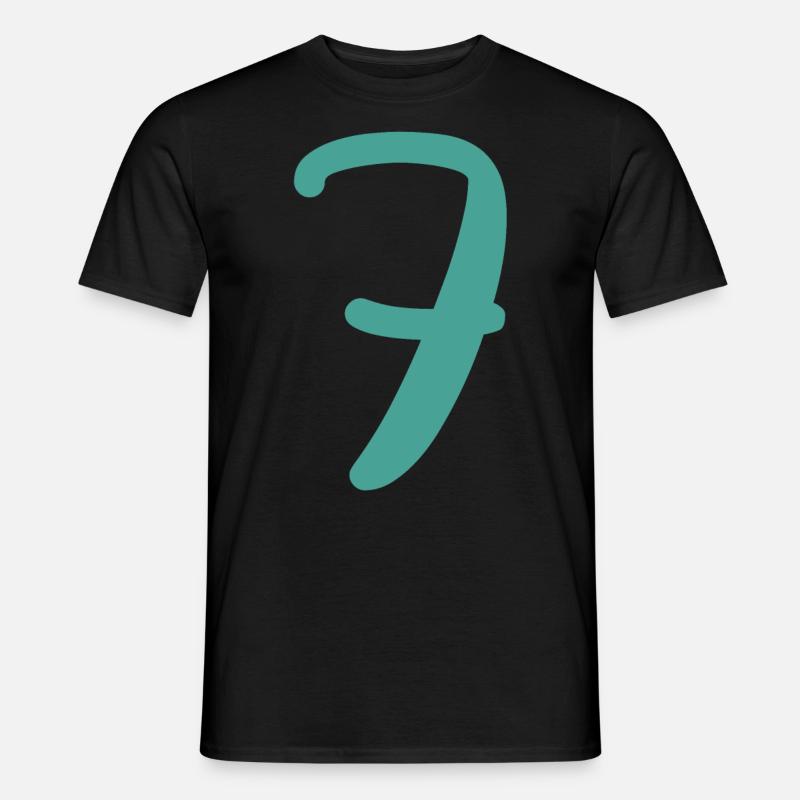 7 - Männer T-Shirt - Schwarz