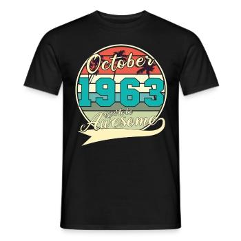 1963 In October Palmen Vintage - Men's T-Shirt - black - Front - AI Model Male 178 light (178cm)