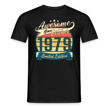 Jahrgang Oktober 1979 Geschenkidee - Männer T-Shirt - Schwarz - Vorne - AI Model Male 178 light (178cm)