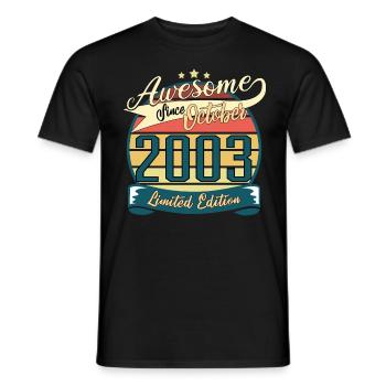 Geschenkidee Oktober 2003 Retro - Männer T-Shirt - Schwarz - Vorne - AI Model Male 178 light (178cm)