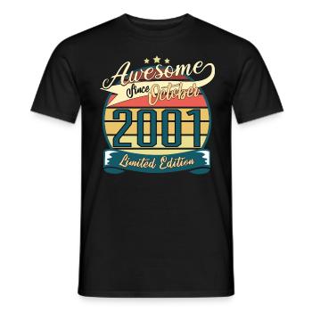 Geschenkidee Oktober 2001 Retro - Männer T-Shirt - Schwarz - Vorne - AI Model Male 178 light (178cm)