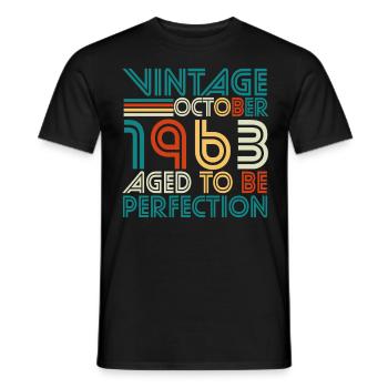 1963 In October Vintage Perfection - Men's T-Shirt - black - Front - AI Model Male 178 light (178cm)