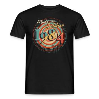 Born October 1984 Limited Retro - Men's T-Shirt - black - Front - AI Model Male 178 light (178cm)