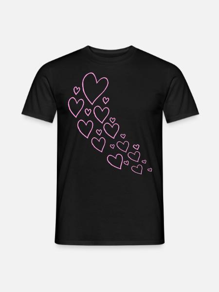 Ascending Pink Hearts - Men's T-Shirt - black
