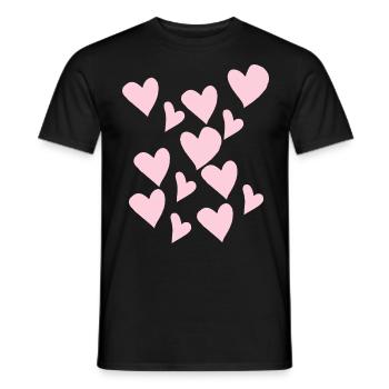 Zart Rosa Herzen - Männer T-Shirt - Schwarz - Vorne - AI Model Male 178 light (178cm)