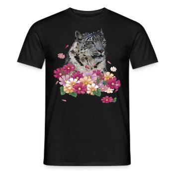 Snow leopard - Men's T-Shirt - black - Front - AI Model Male 178 light (178cm)