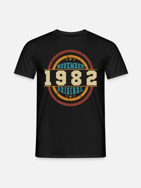 Geschenkidee November 1982 Vintage - Männer T-Shirt - Schwarz