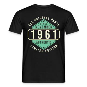 1961 Im November Limitiert Geschenk - Männer T-Shirt - Schwarz - Vorne - AI Model Male 178 light (178cm)