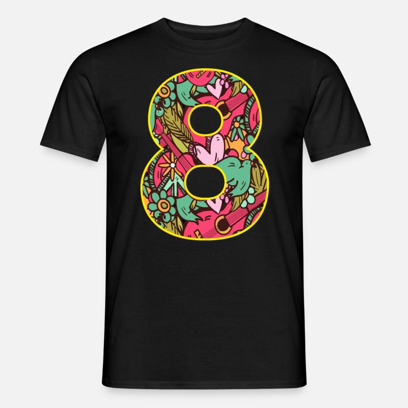 8 - Männer T-Shirt - Schwarz