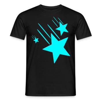 3 Türkisfarbende Sterne - Männer T-Shirt - Schwarz - Vorne - AI Model Male 178 light (178cm)