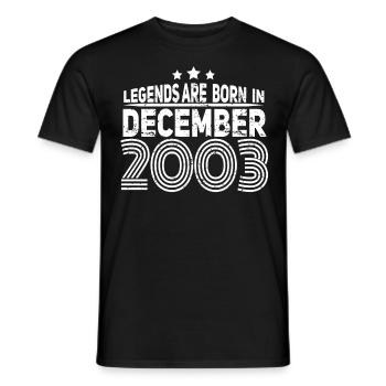 Geschenkidee Legenden Dezember 2003 - Männer T-Shirt - Schwarz - Vorne - AI Model Male 178 light (178cm)